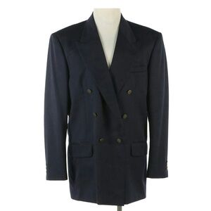 Oscar de la Renta Midnight Blue Double-Breasted Blazer